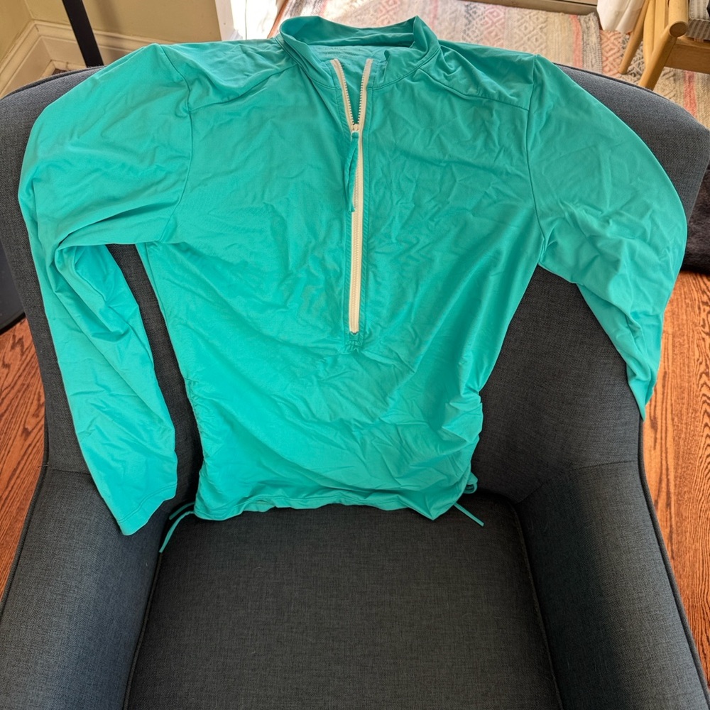 Carve Designs Aqua Zip-Up cover up Top